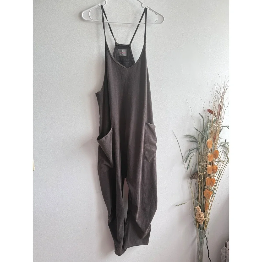 FP Movement Hot Shot XS Washed Black Slouchy Dropped Jumpsuit oversized - Picture 2 of 9